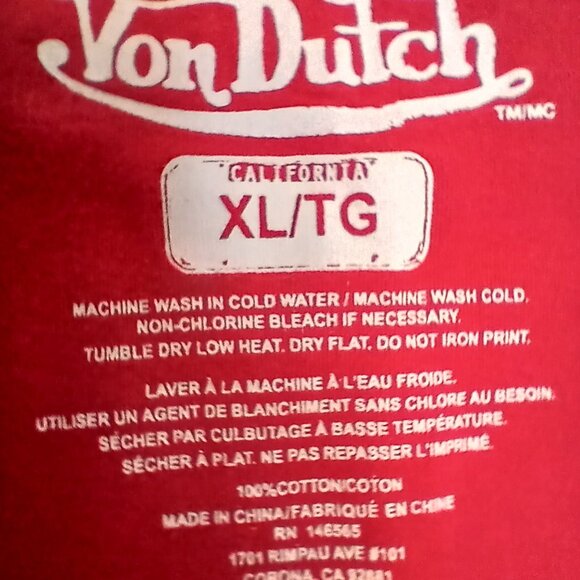 VON DUTCH  Y2K  Spellout Logo Retro T-shirt / T shirt - XL -Mens - Preowned - Picture 5 of 7